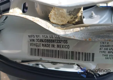 2022 Jeep Compass Latitude 4X4 из США, поврежденный, VIN 3C4NJDBB8NT232106